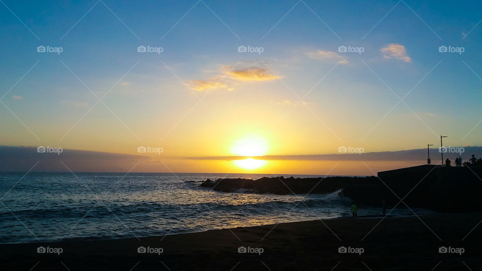 sunset on the ocean