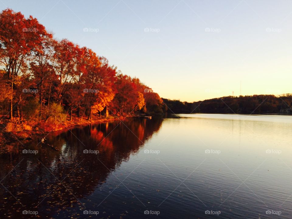 Reflection, Fall, Lake, Landscape, Dawn