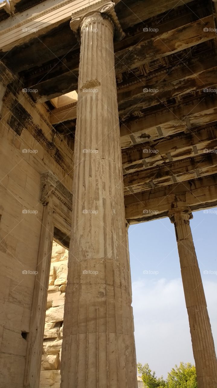 Low angle view of column