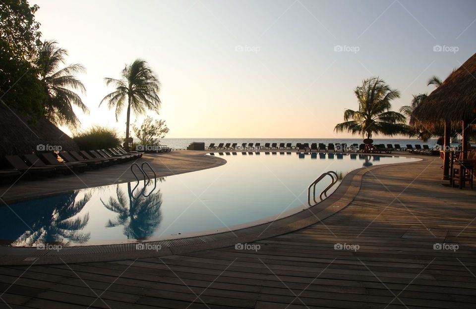 Swimmingpool in the Maldives. 
