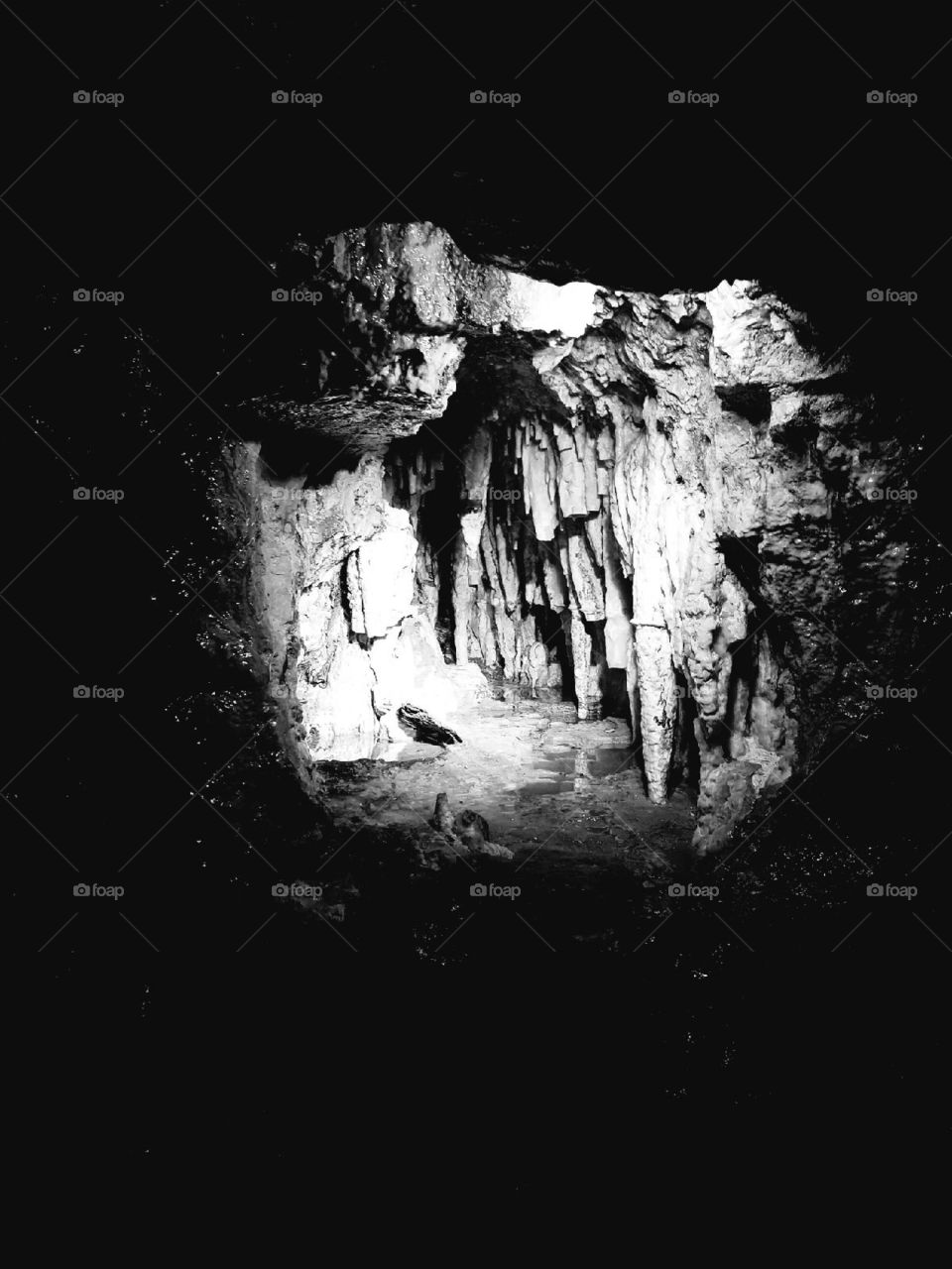 Black and white Cave