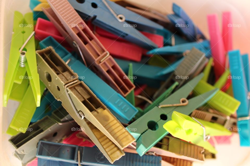 plastic colorful clothes pins