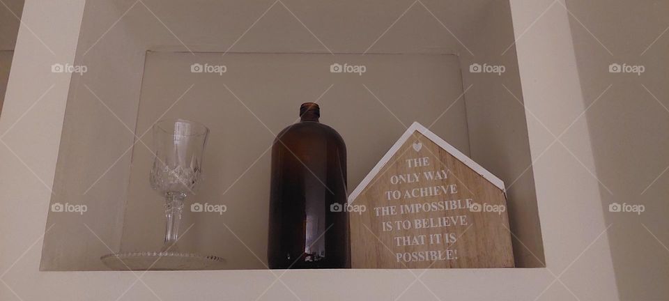 home decore on a shelf