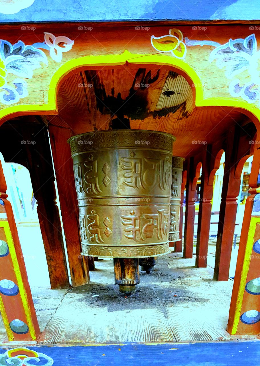 Spin multiple prayer wheels and accumulate infinite merits. spread happiness.