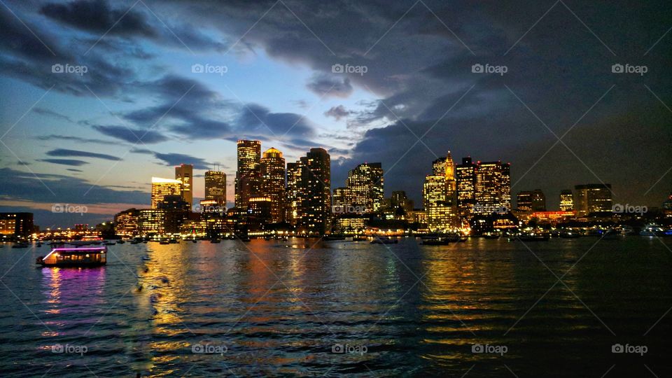 Boston sunset harbor cruise
