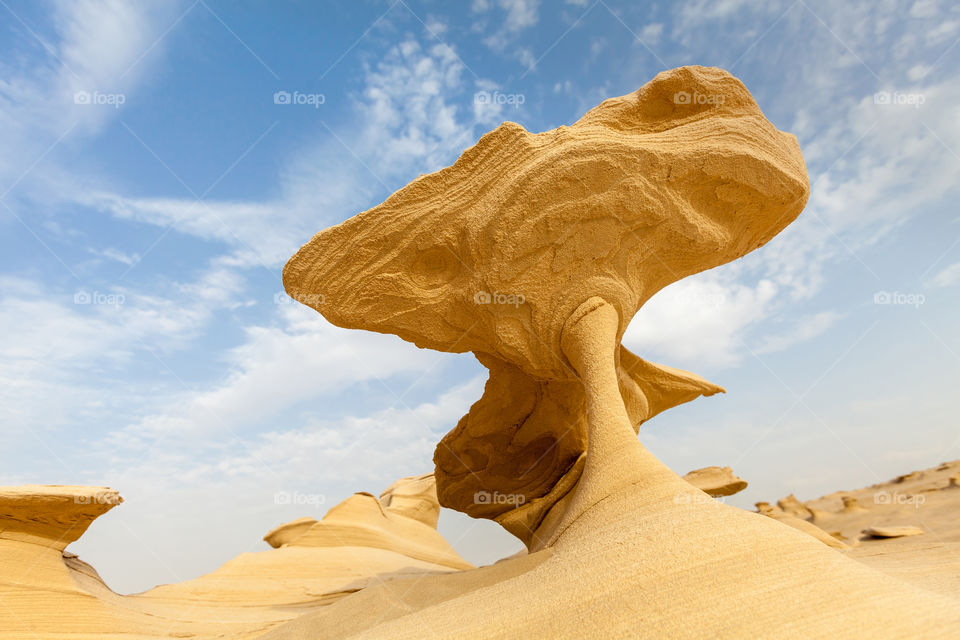 Fossil dunes in the desert in the UAE