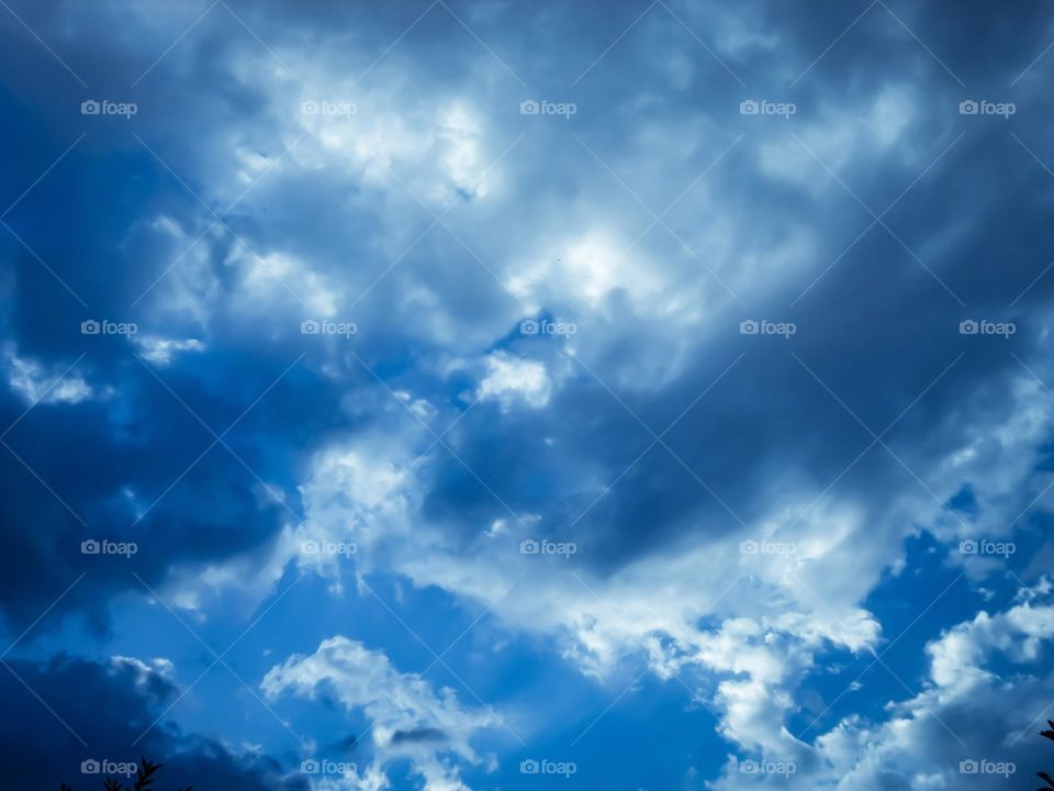 Clear sky with clouds