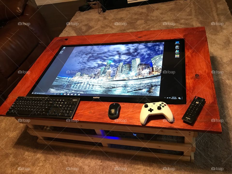 Coffee table touch screen, a weapon of my own design
