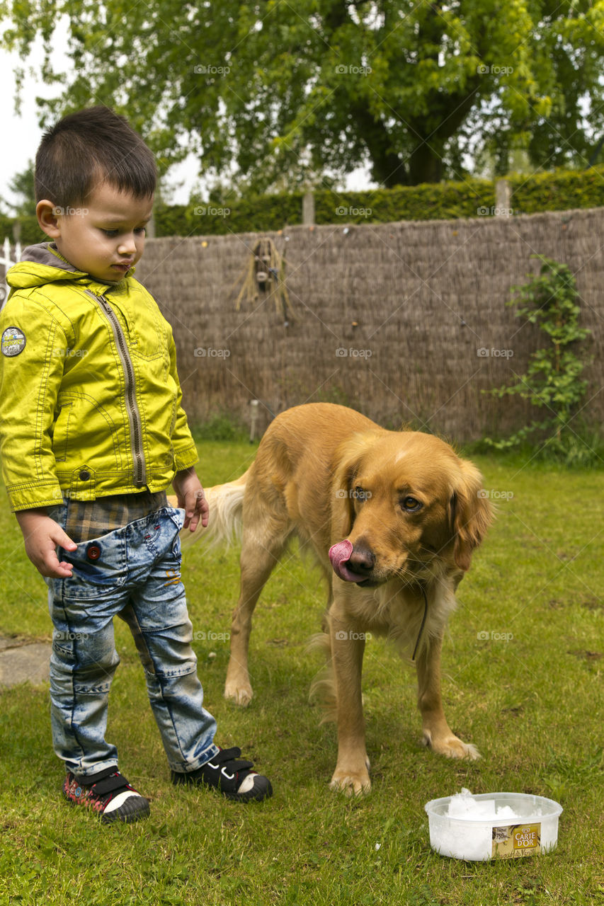 Dog and boy