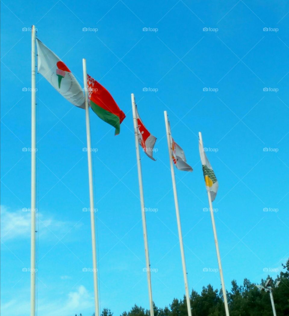 Sky, Wind, Flag, Flagpole, No Person