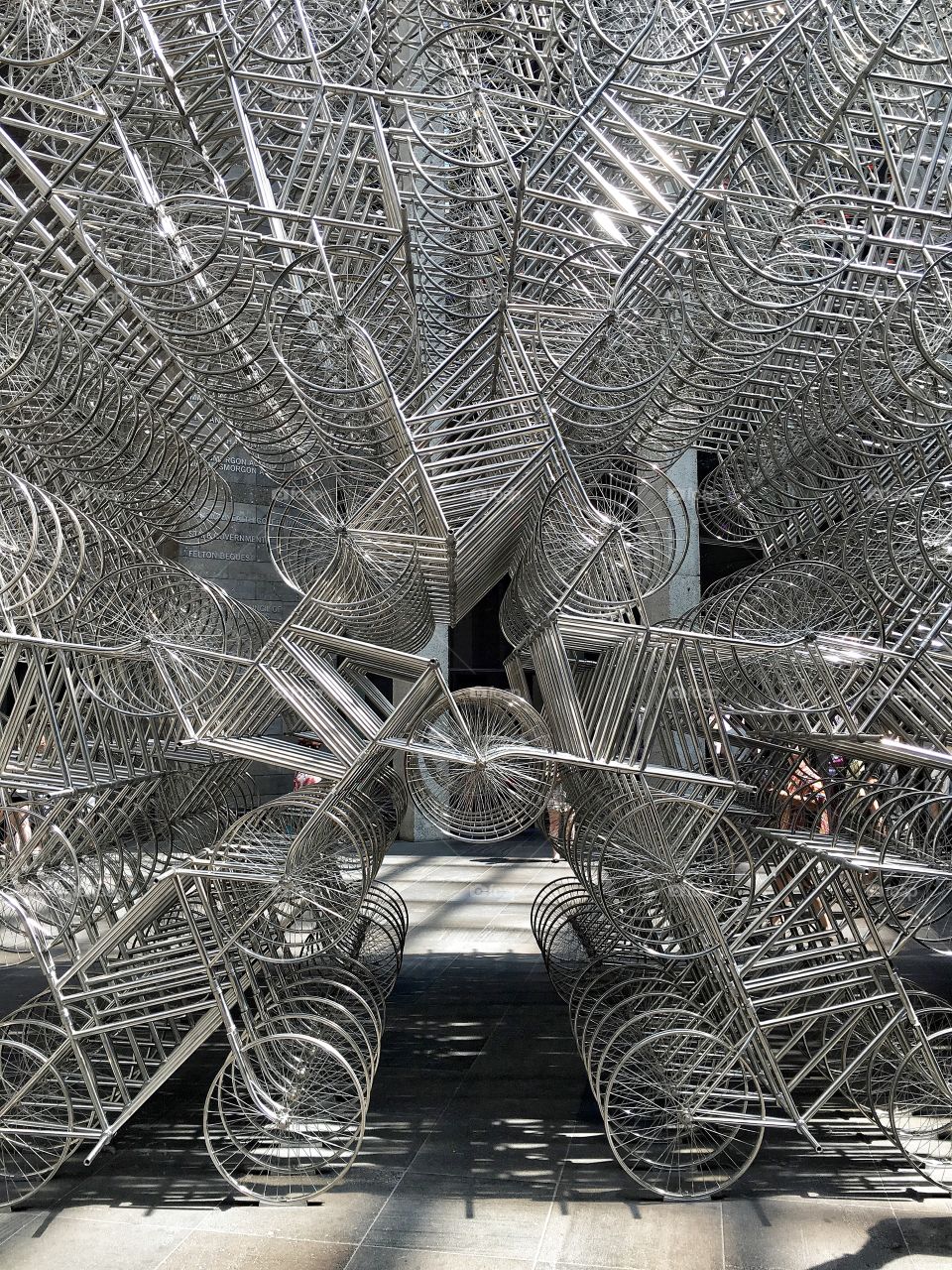 Stack of bikes, National Gallery of Victoria, Australia