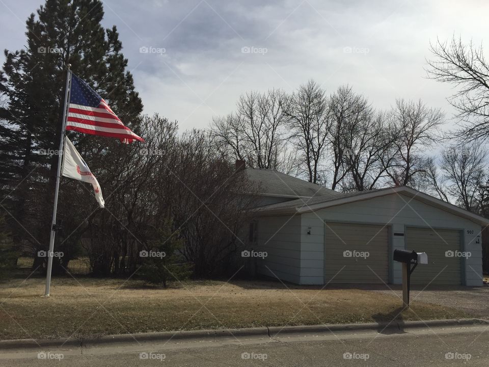 Flag, No Person, Home, Street, Administration