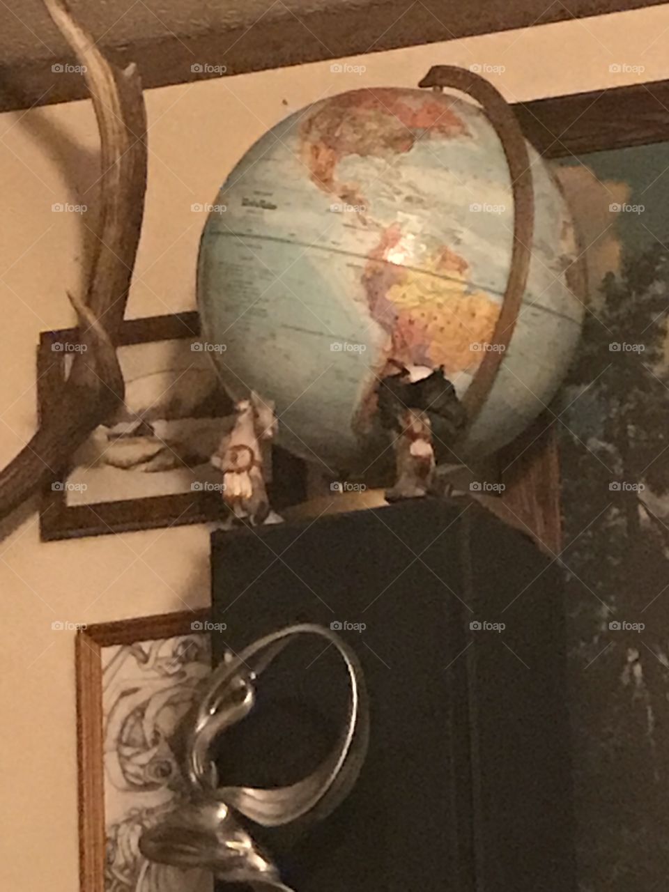 An antique globe