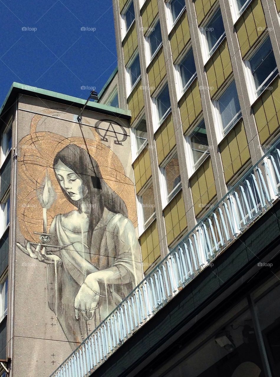 Street art in Malmö, by Faith 47.