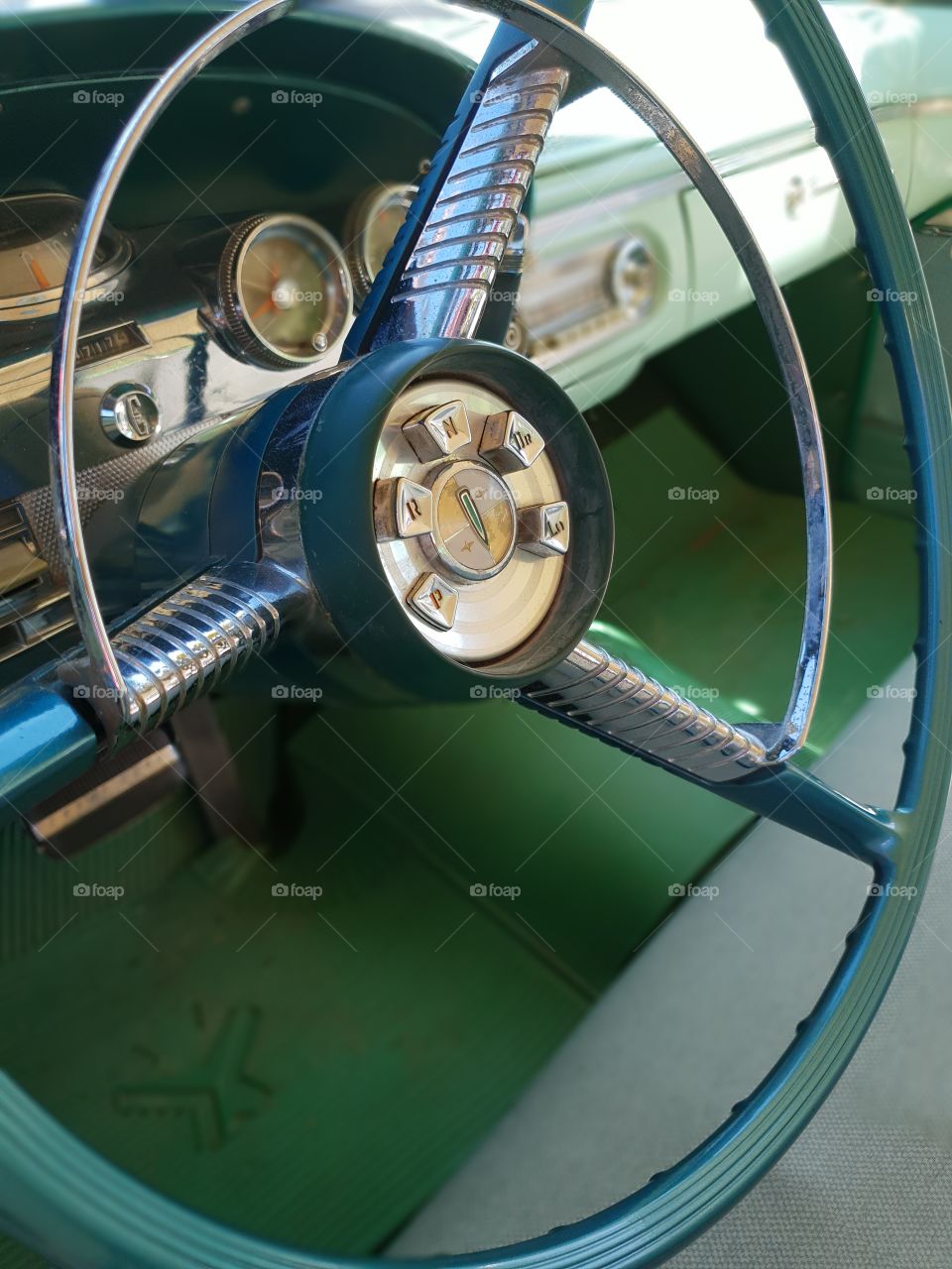 classic car dash. vintage car exhibition