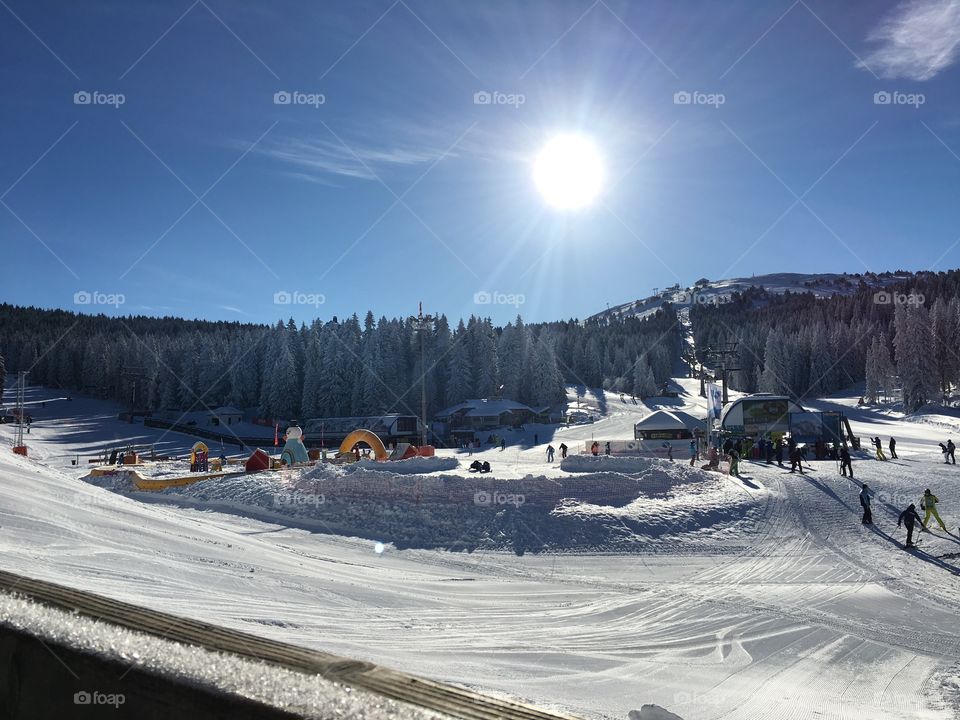 Sunny mountain in winter 