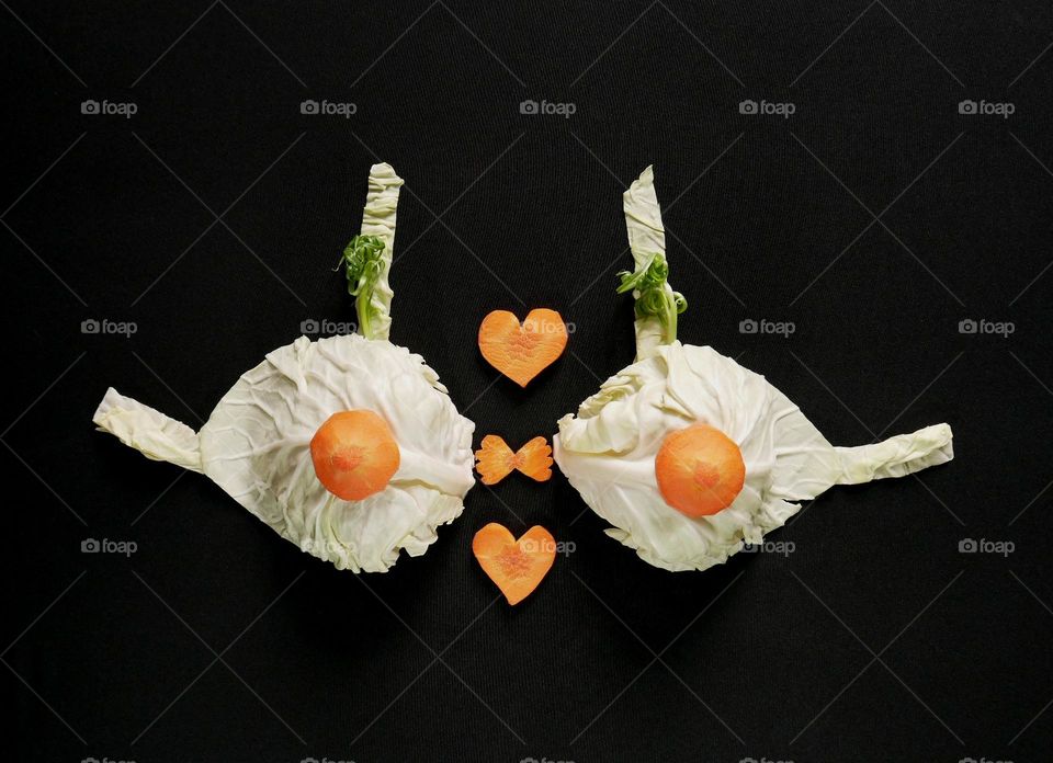 Pretty vegetables bra 100% organic, eat me, valentine vegan bra