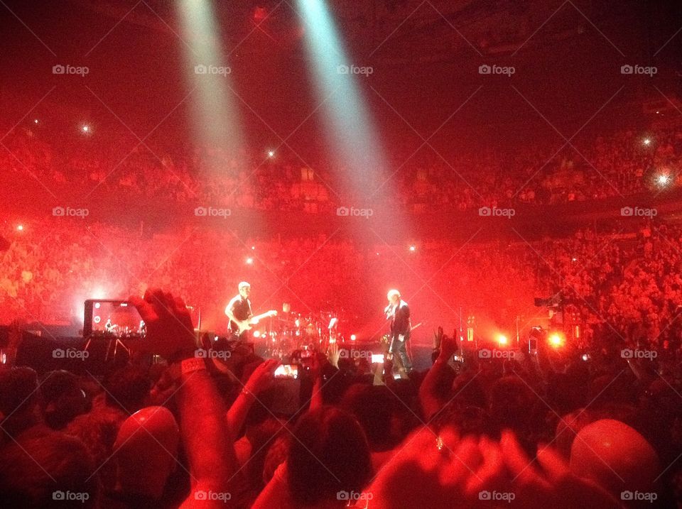 Rock concert in red. Had some of the best seats ever for this event.