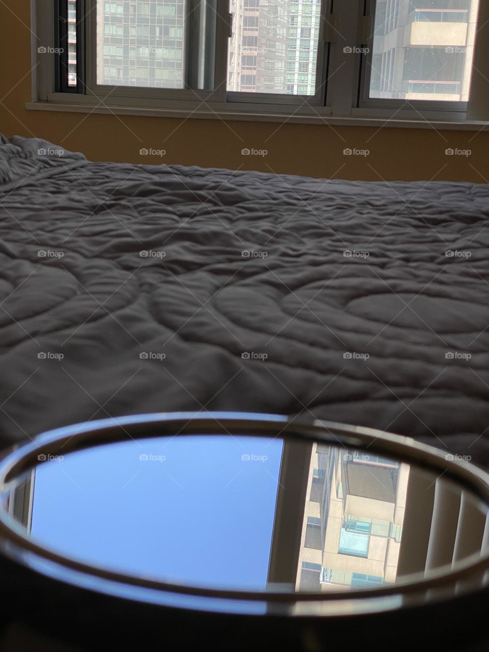 Not ordinary reflection in a mirror 