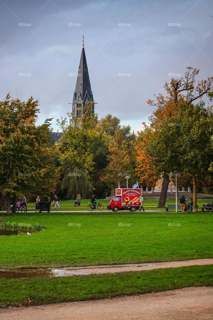 Autumn in city park