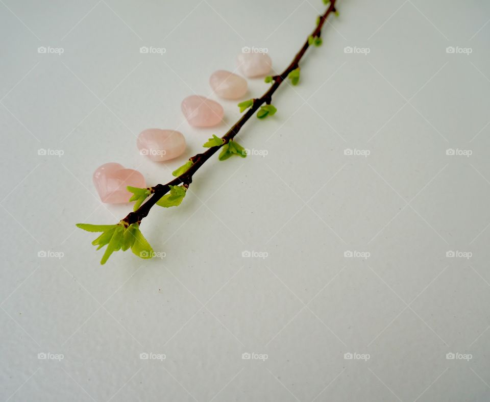 rose quartz hearts