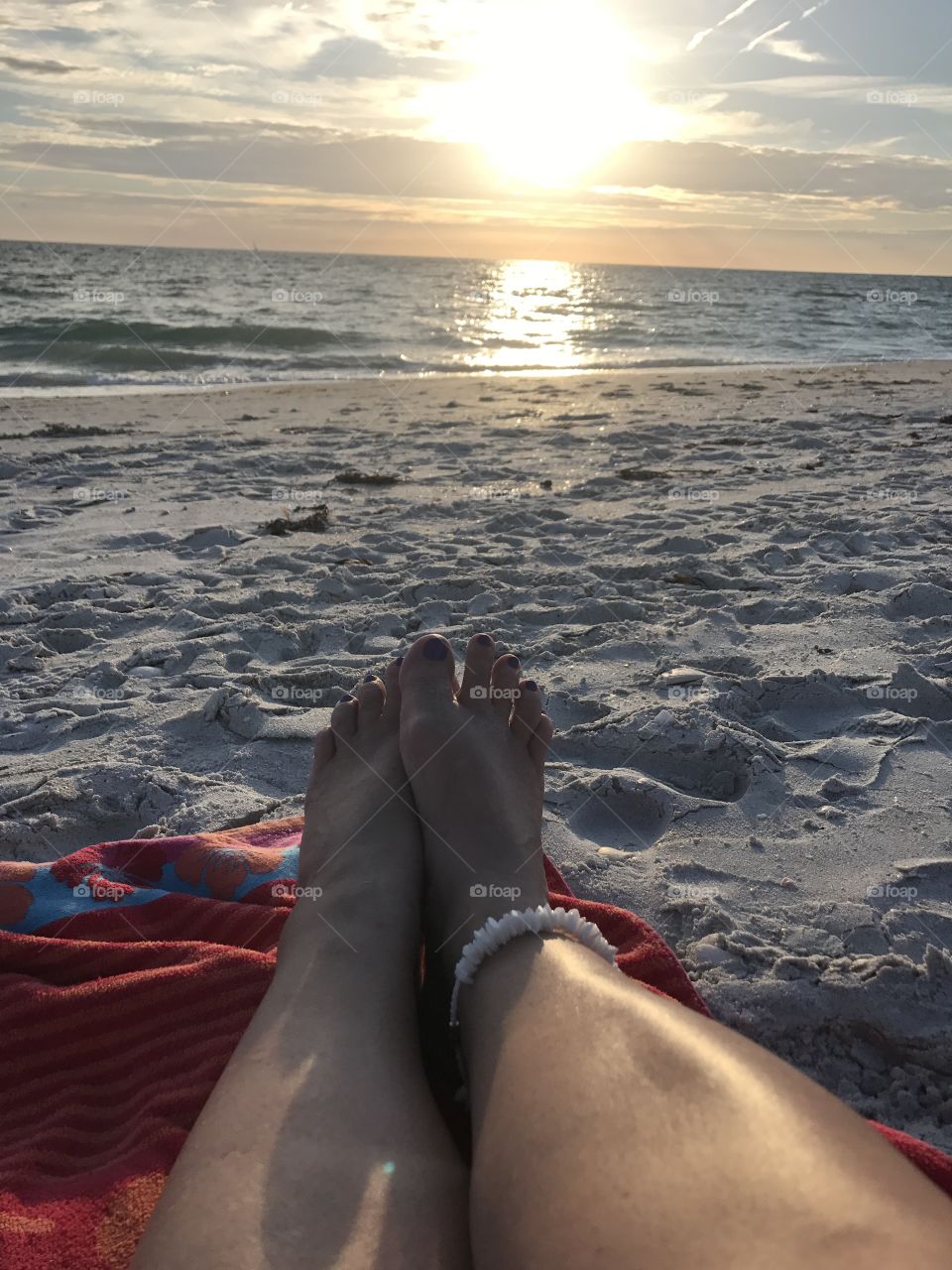 Beach resting legs 