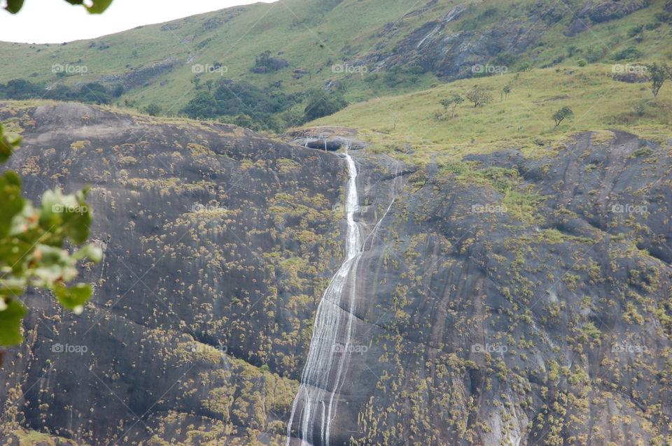 waterfall from hilltop natural beauty