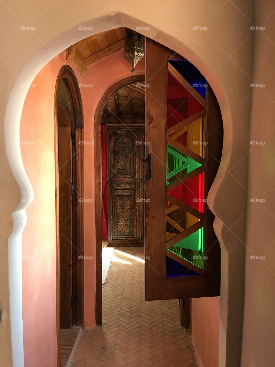 Stained glass door in Morocco 