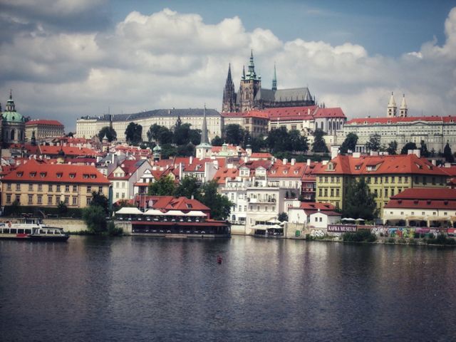 A view of Prague castle from across the river 
