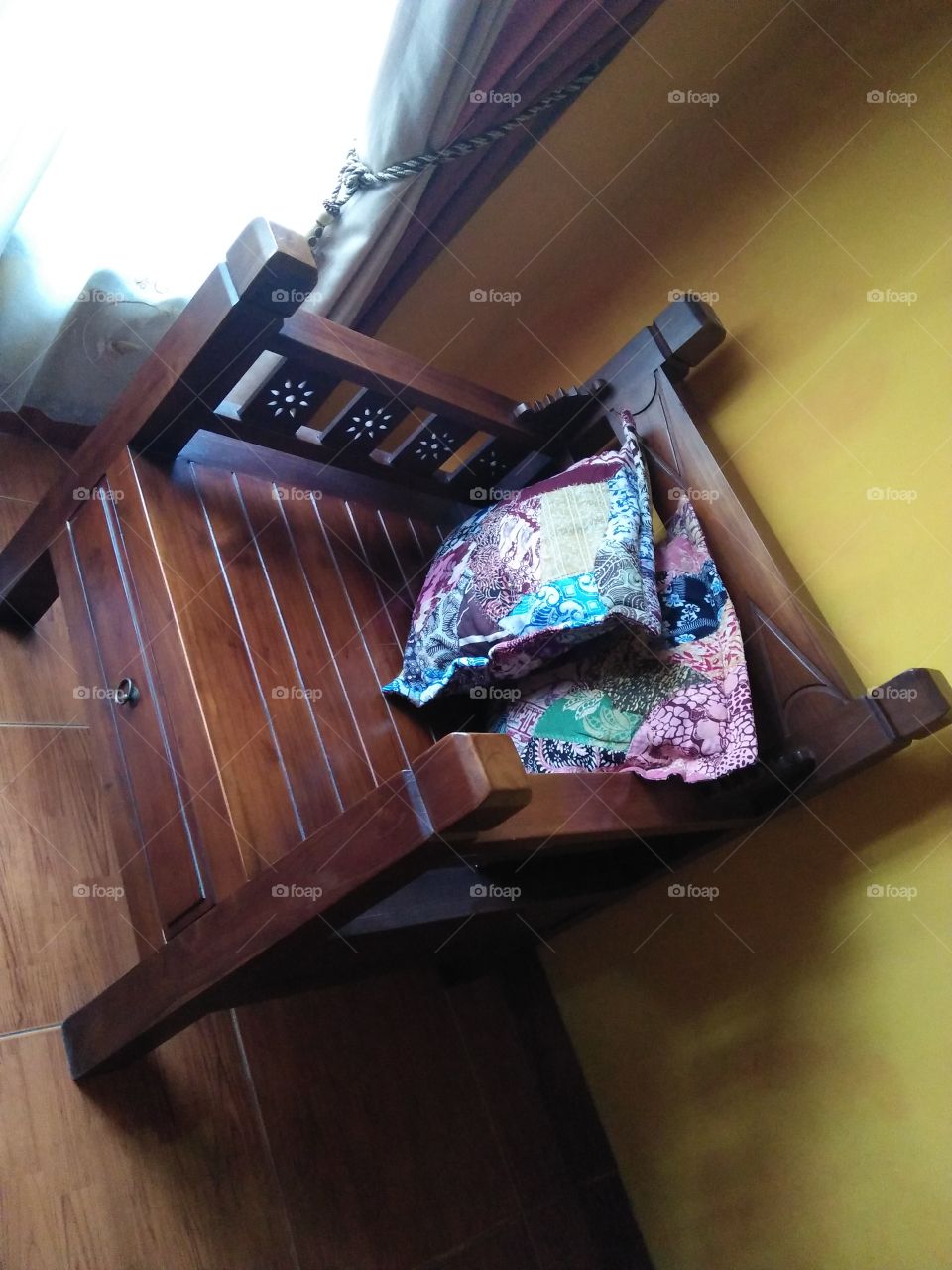 personal chair with batik pillow