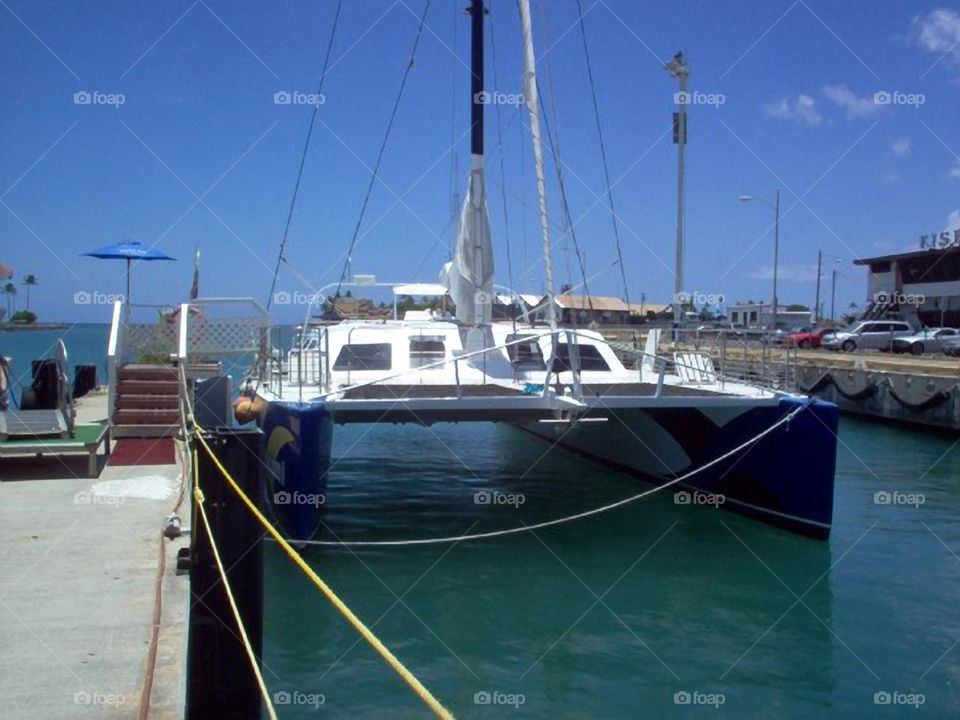 Catamaran in Honolulu. The catamaran that we took a cruise on off the coast of Oahu Hawaii.  This was an amazing  trip.