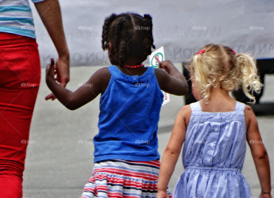 Mixed Race Family. Adopted African Girl With Caucasian Family
