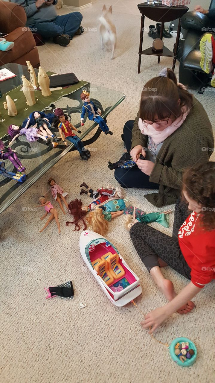 Playing  with dolls