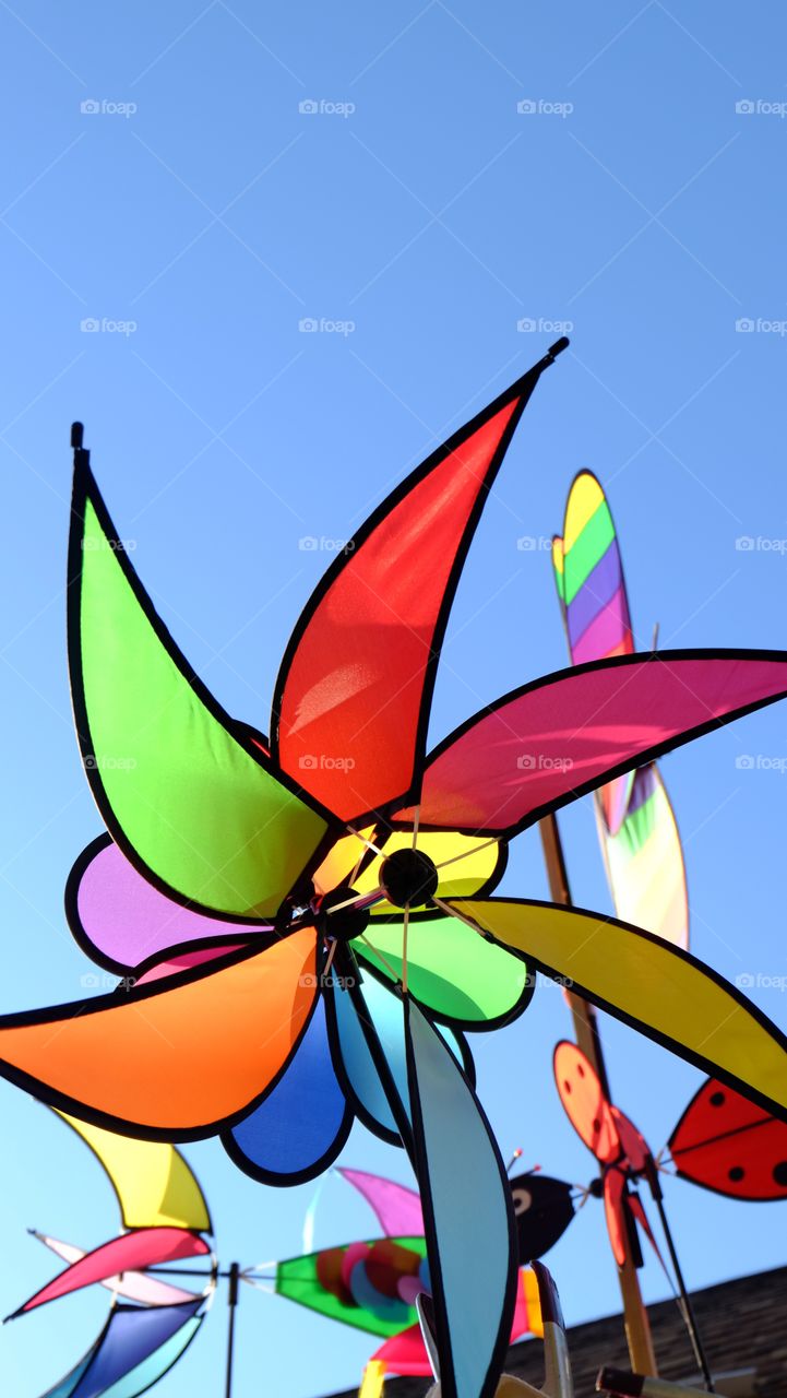 Brightly colored pinwheel