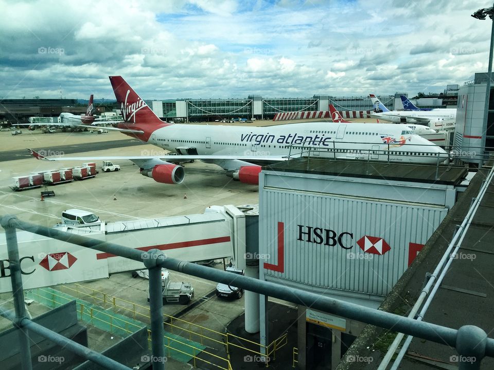 Gatwick international Airport outside London.