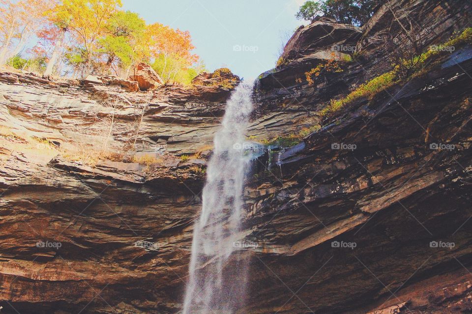 Waterfall between rocks 