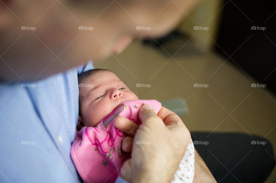 rest in dad's arms