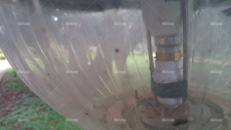 old type light in garden