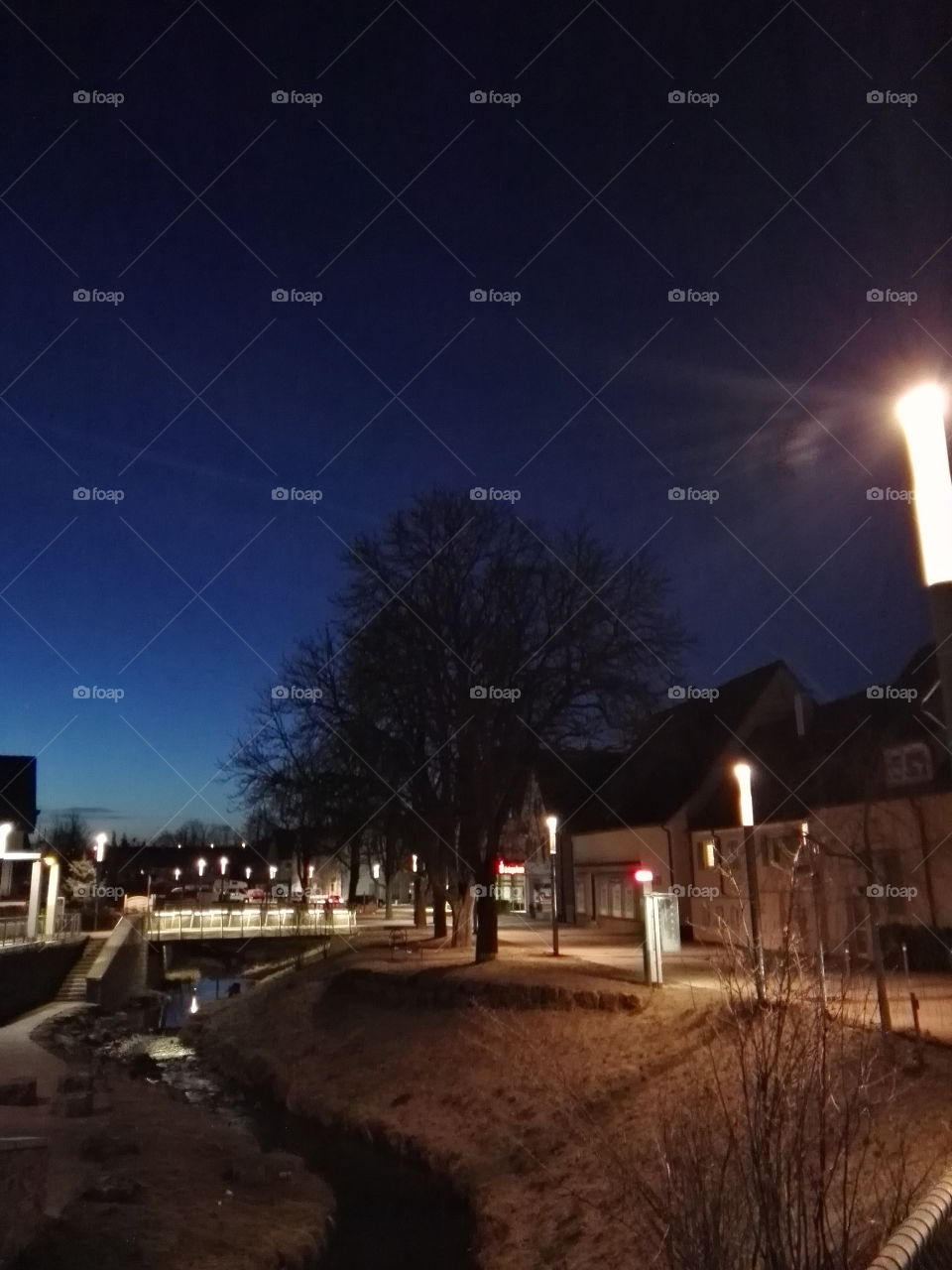 small German town at night