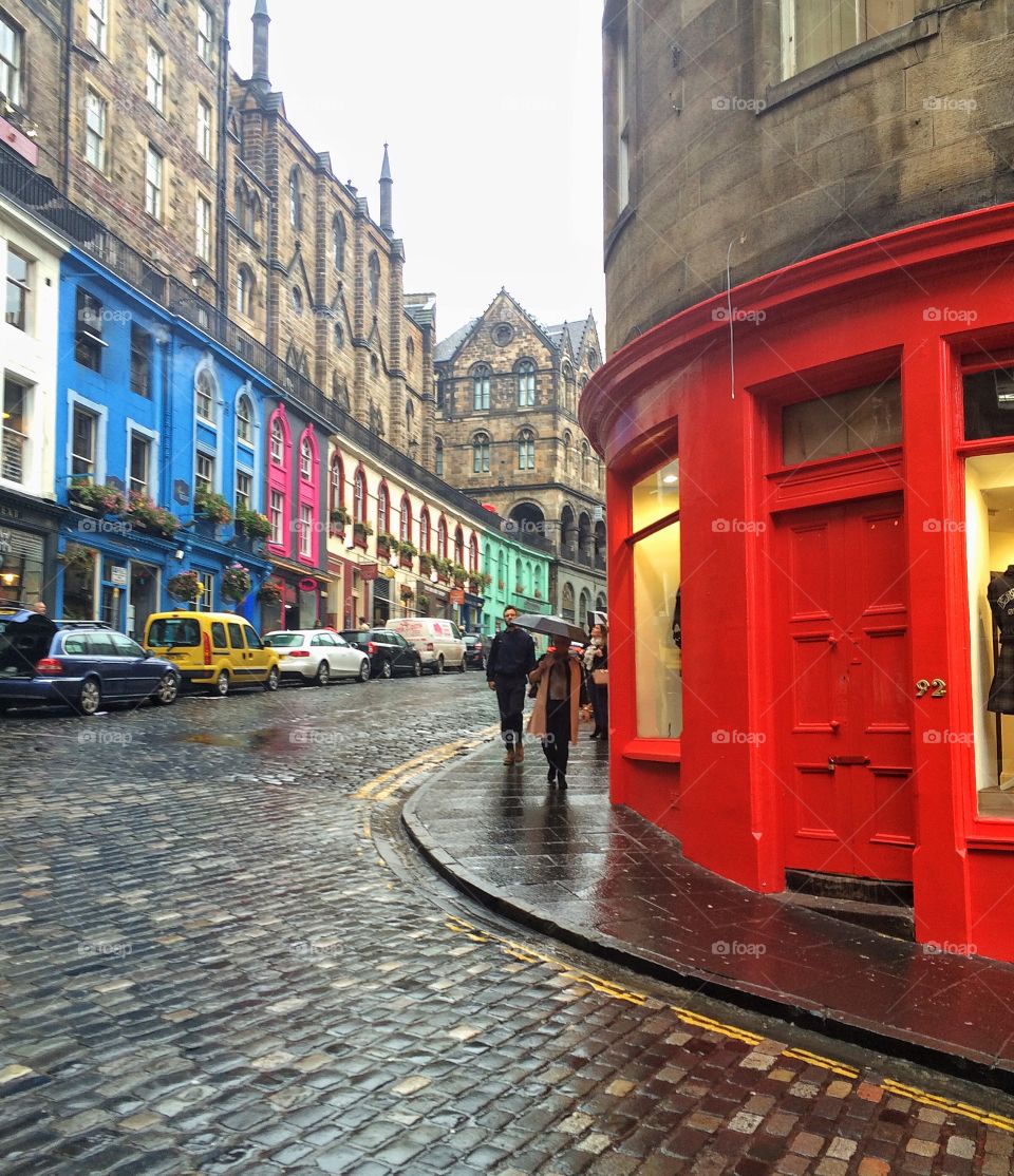 Colorful street old town