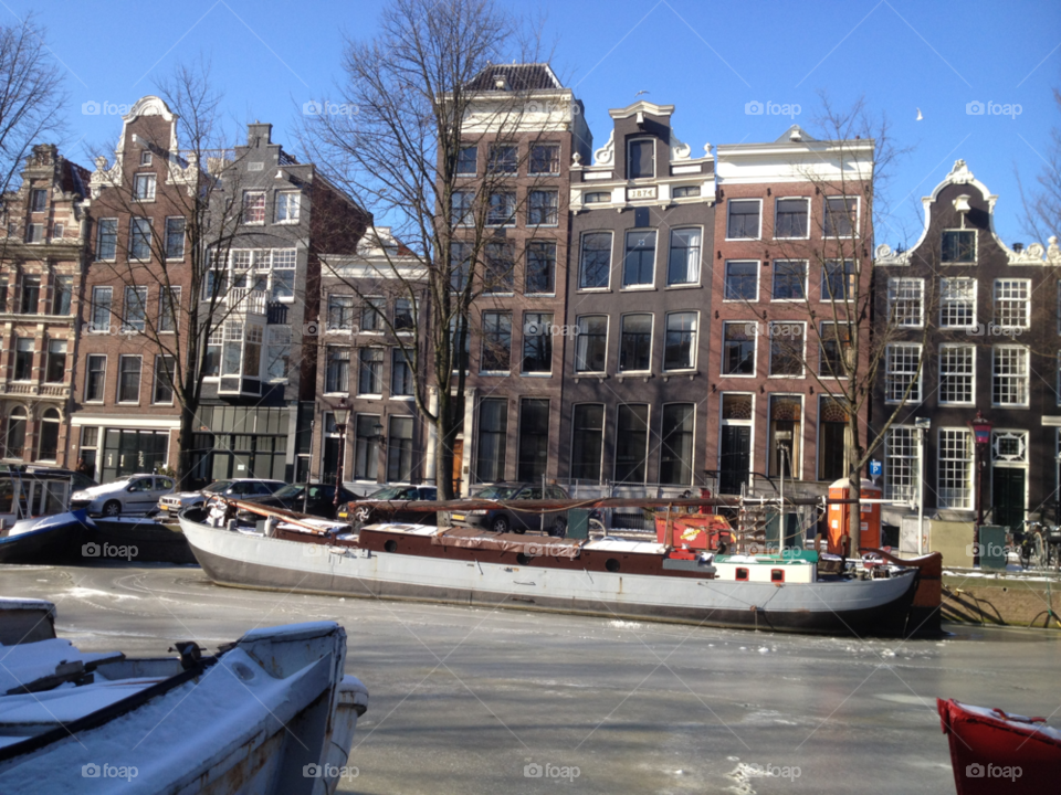 winter boat houses netherlands by TurdOnTheRun