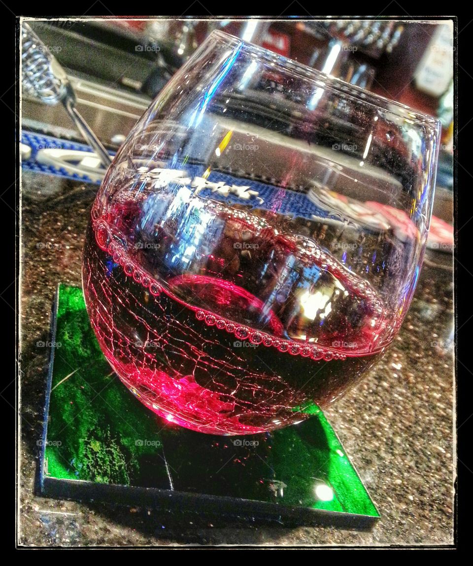 Wine Tumbler. Wine tumbler on glass coaster. 