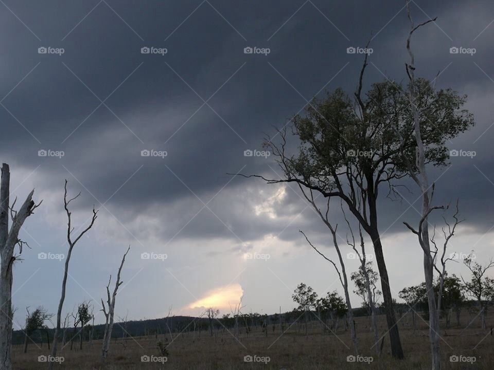 Stormy Country Sunset 