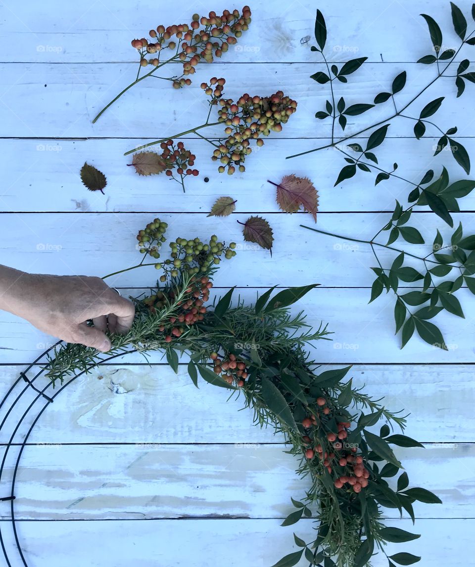 Wreath With Rosemary And Winterberry 