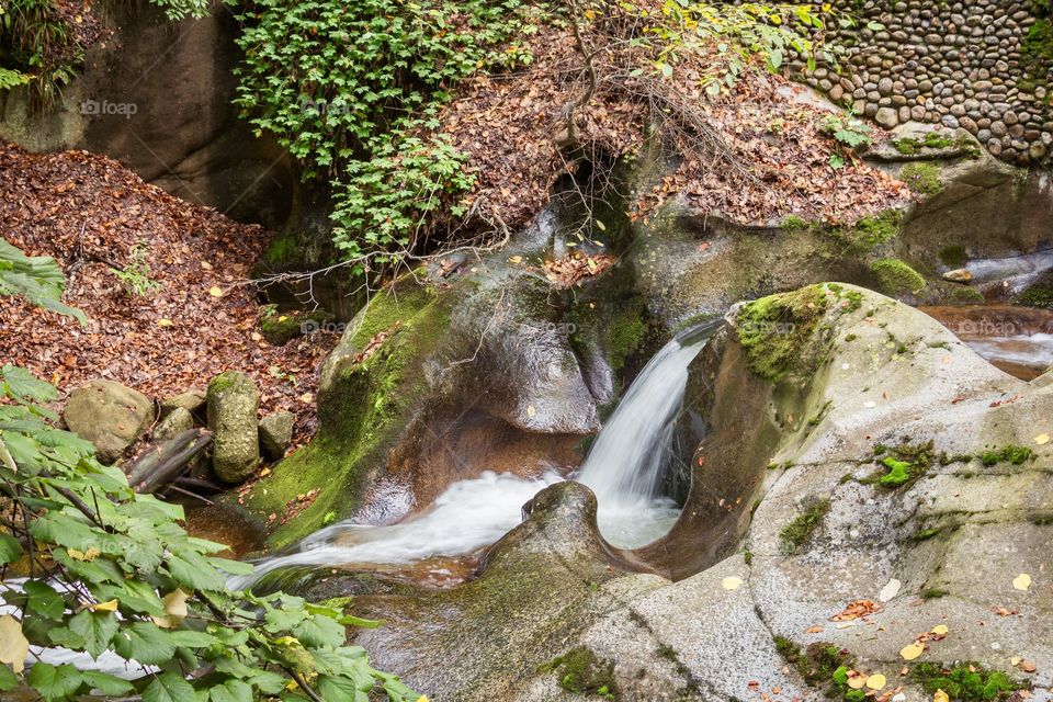 Beautiful view of mountain spring  and river