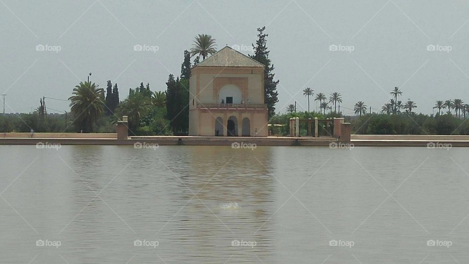 Minaret of minara. Famous monument in marrakech city in Morocco.