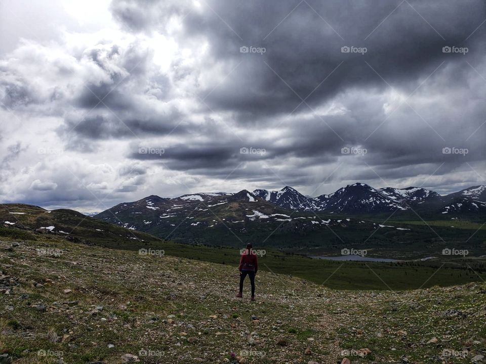 Looking out to the distant mountain ranges