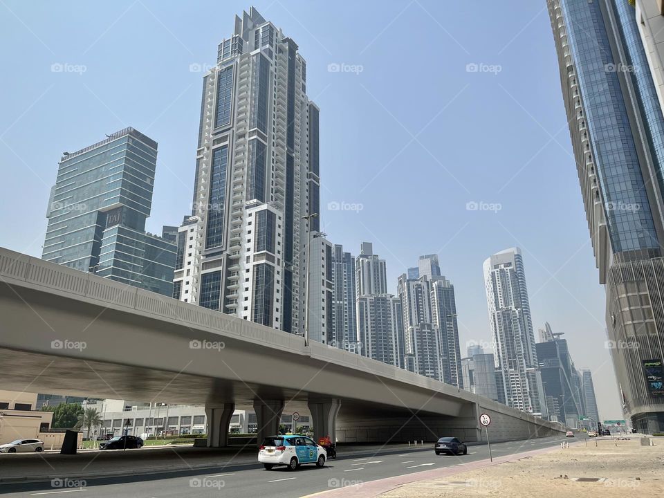View of Dubai buildings