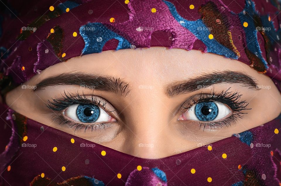 Hijab girl's eye