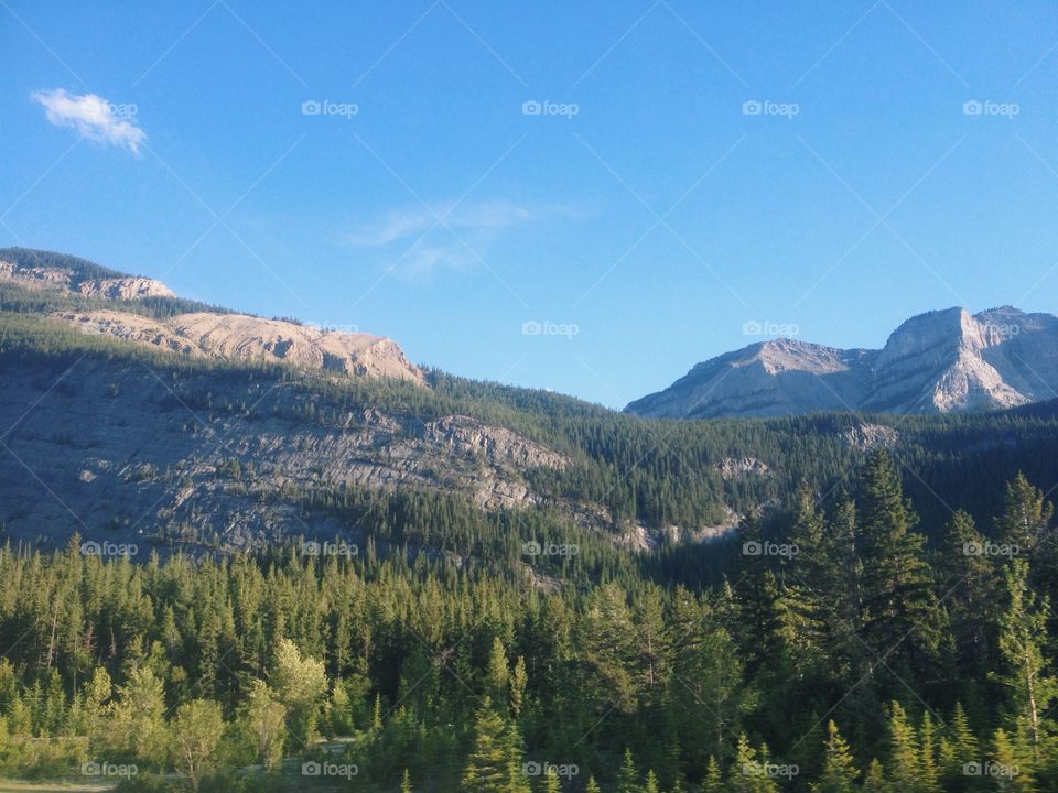 The Rocky Mountains and scenery in Alberta, Canada